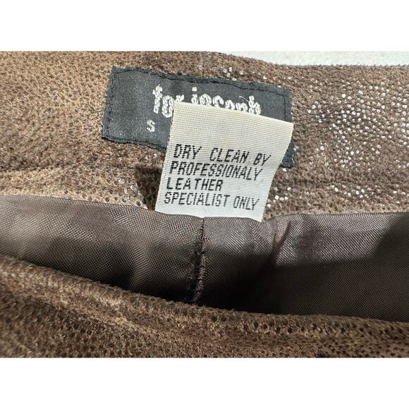 For Joseph Suede Pants Size 28 Brown Leather Straight Leg Lined READ - Picture 6 of 14